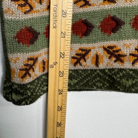 Northern Reflections Vest Women M Green Woodland Owl Sweater Earthy Fall Teacher - Picture 4 of 9